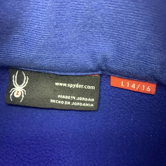 SPYDER FULL ZIP BLUE SWEATER JACKET Sz L 14/16 - Picture 6 of 12